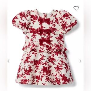 Janie and Jack Red and White Floral Dress 7
